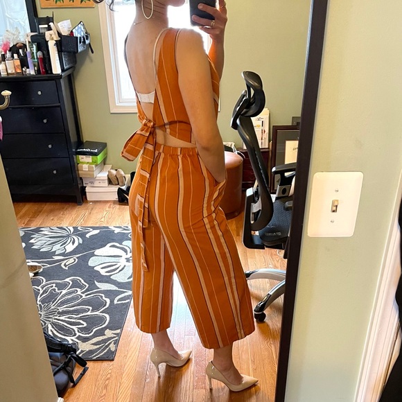 Orange & White Striped Blake Jumpsuit - Picture 6 of 8